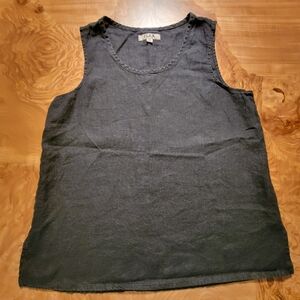 Flax Charcoal Sleeveless Blouse